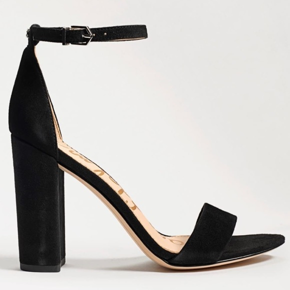 Sam Edelman Yaro black suede ankle strap Block Heels sandals women’s Sz 9 1/2 - Picture 2 of 13
